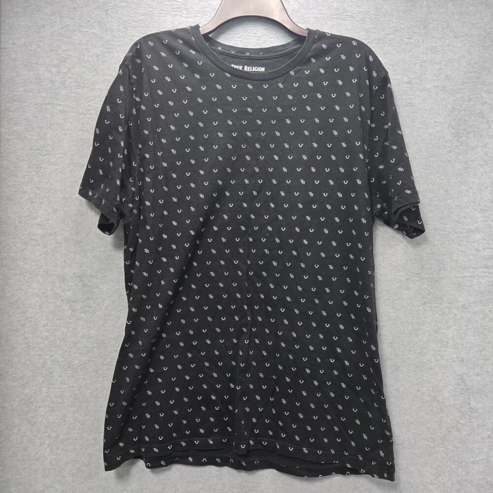 True Religion All Over Monogram Tee Size Large